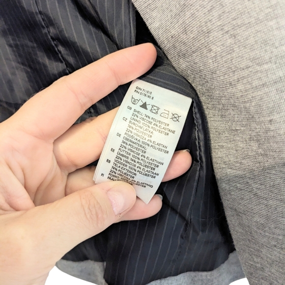 H&M Light Gray Stretch Fitted Suit Blazer Size 8 - Picture 5 of 8